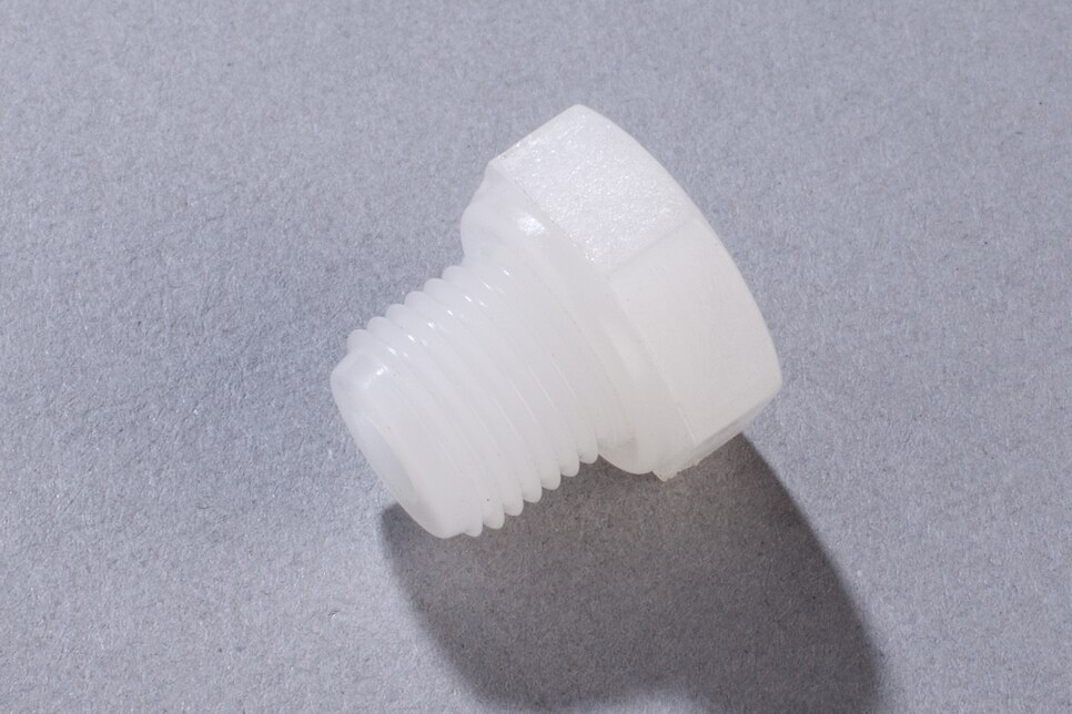 Oblique view of horizontal Plug with Male Thread, G1/8"