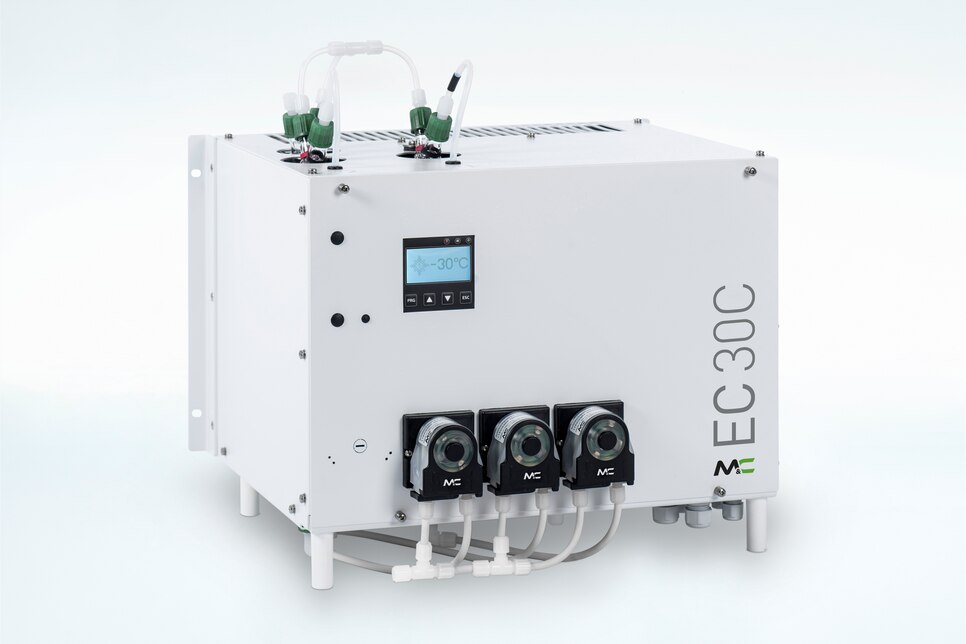 Schrägansicht Kompressor-Gastiefkühler EC30C