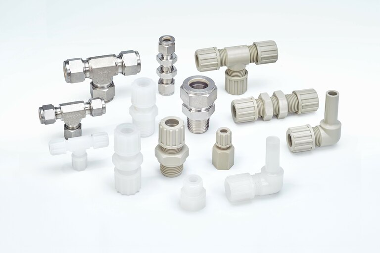 Group overview of different Connectors and Fittings